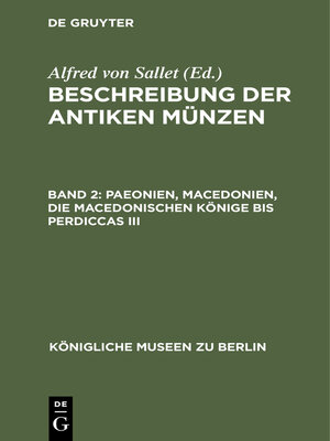 cover image of Paeonien, Macedonien, die macedonischen Könige bis Perdiccas III